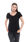 Short Sleeve Shrunken V-Neck Shirttail
