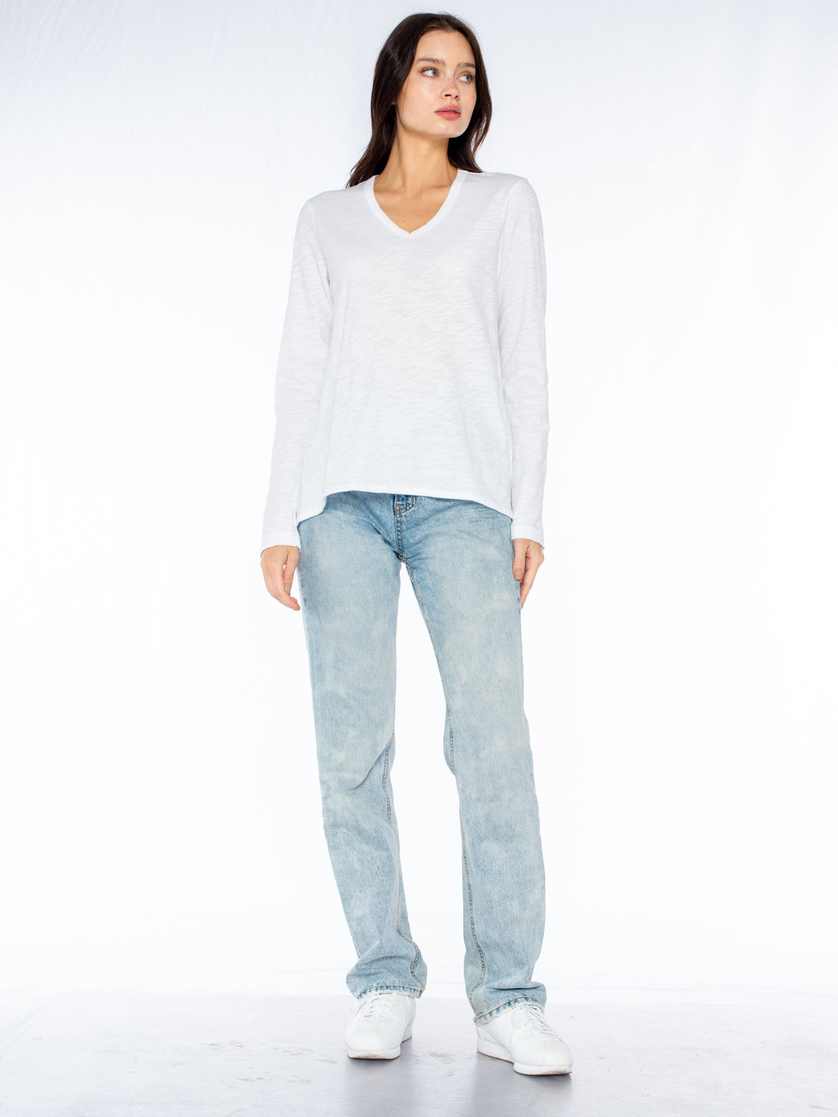 Long Sleeve Shrunken Boyfriend Top