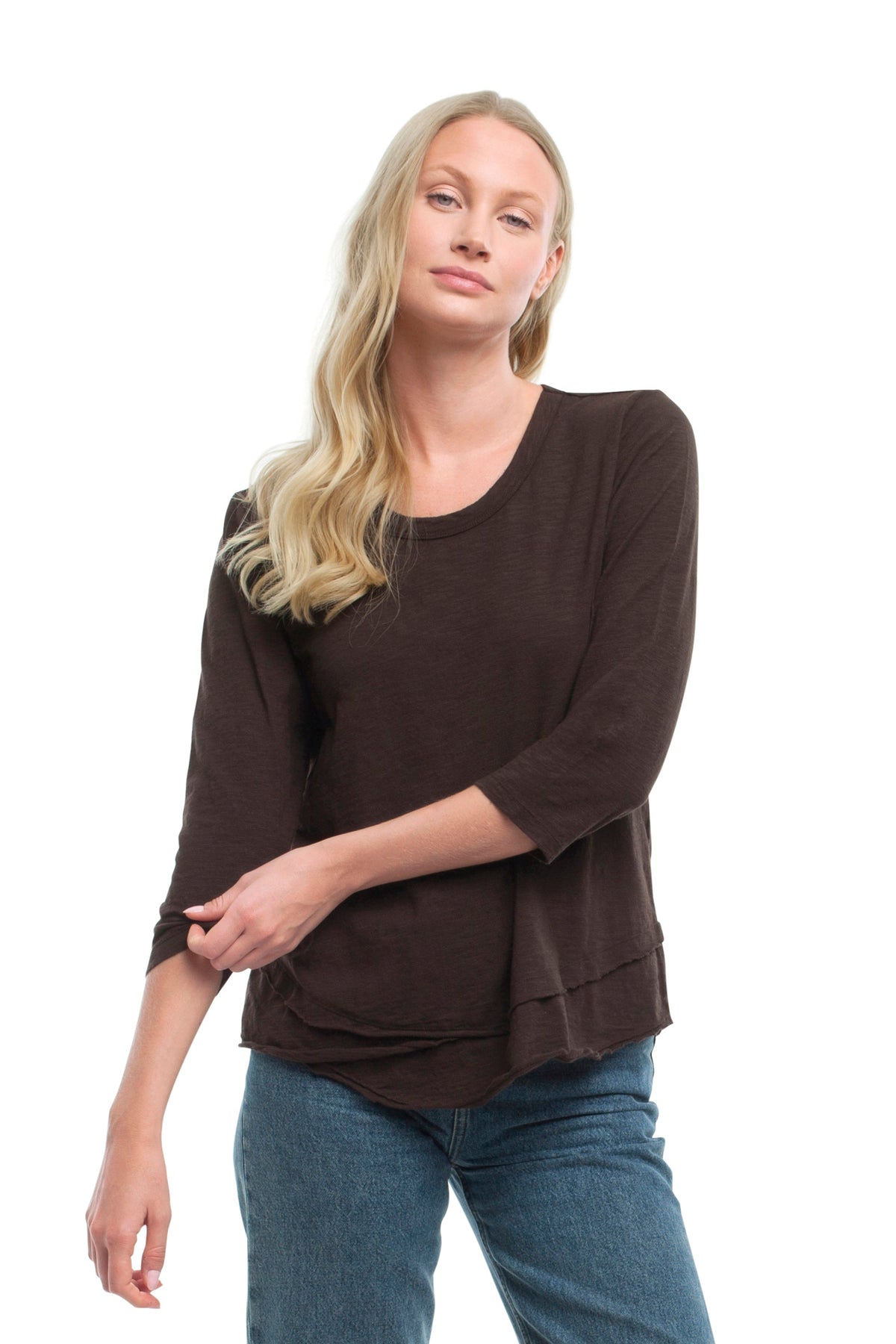 3/4 Sleeve Mock Layer