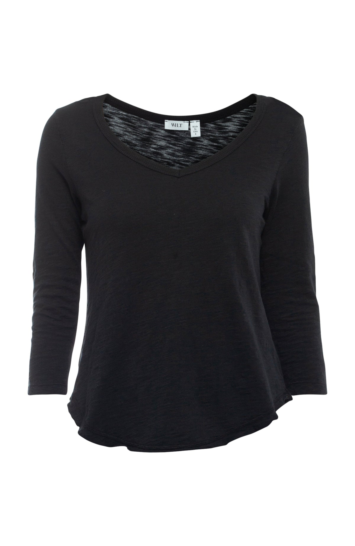 3/4 Sleeve V-Neck Shirttail