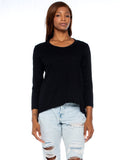 Scoopy Neck 3/4 Sleeve Boyfriend Tee