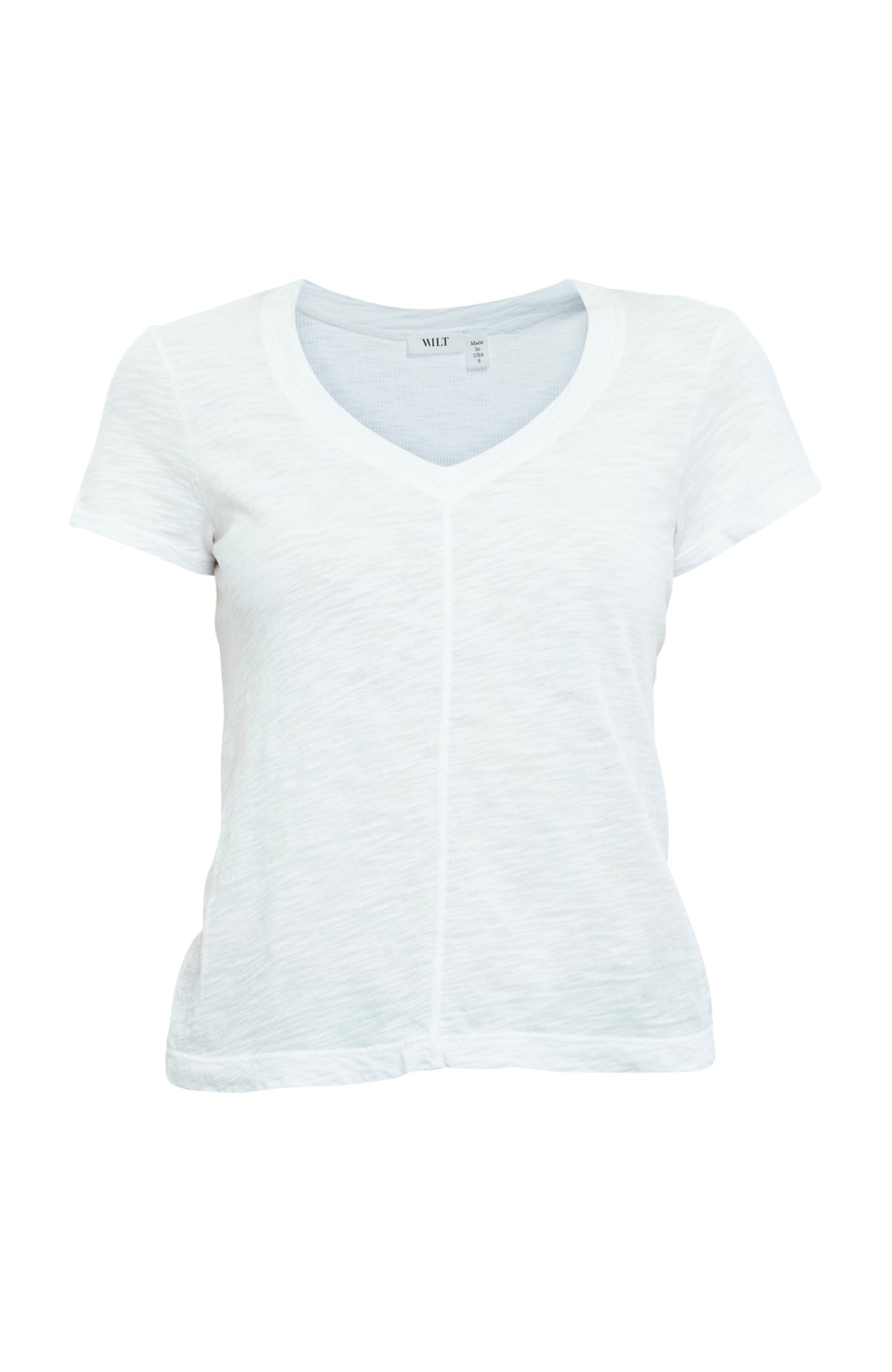 Slim Deep V-Neck Rib Back Tee