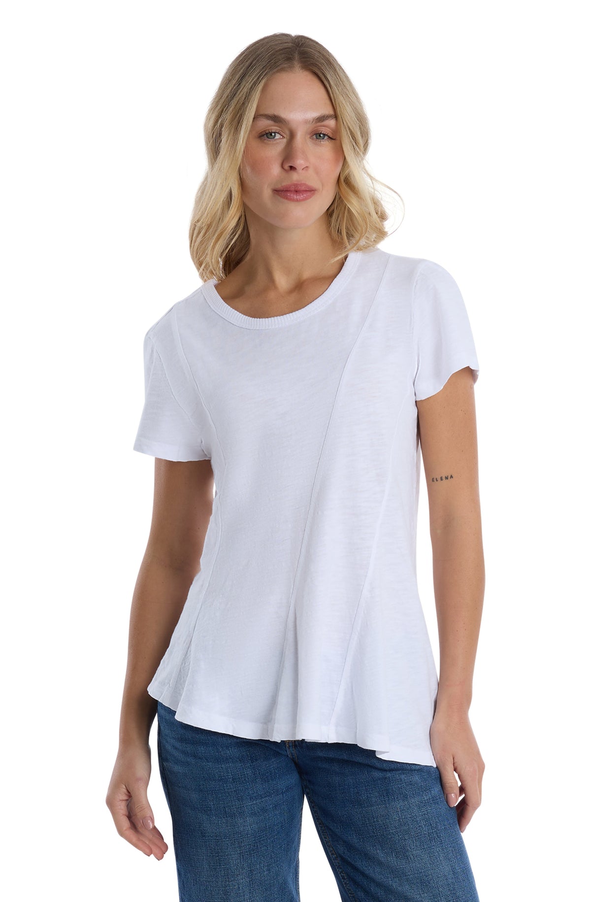 Round neck short sleeve tee