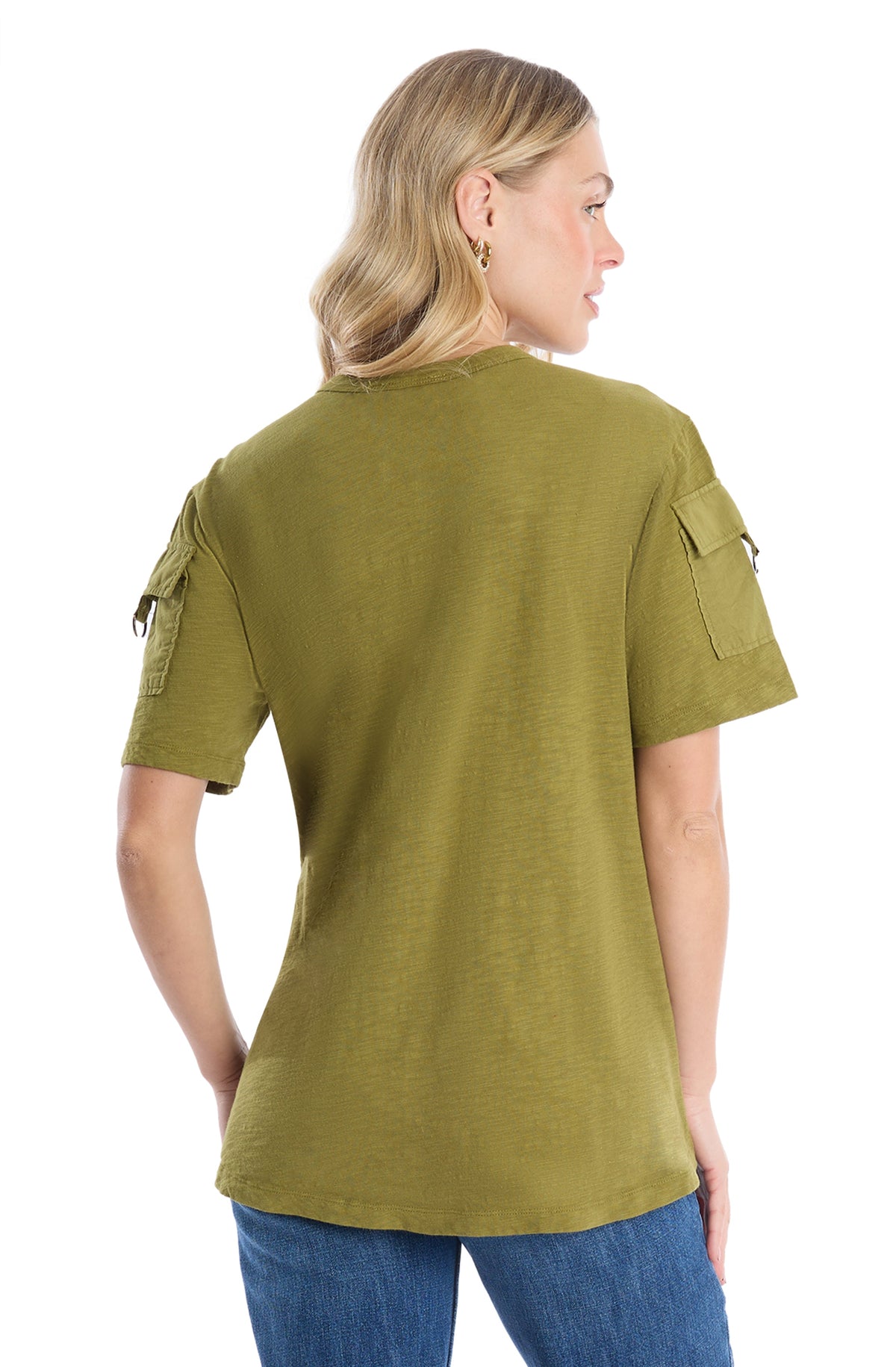 Round neck short sleeve hi-lo