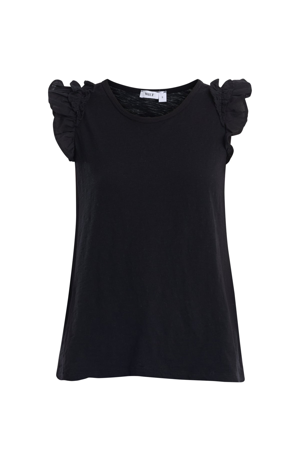 Ruffle shoulder tank tee