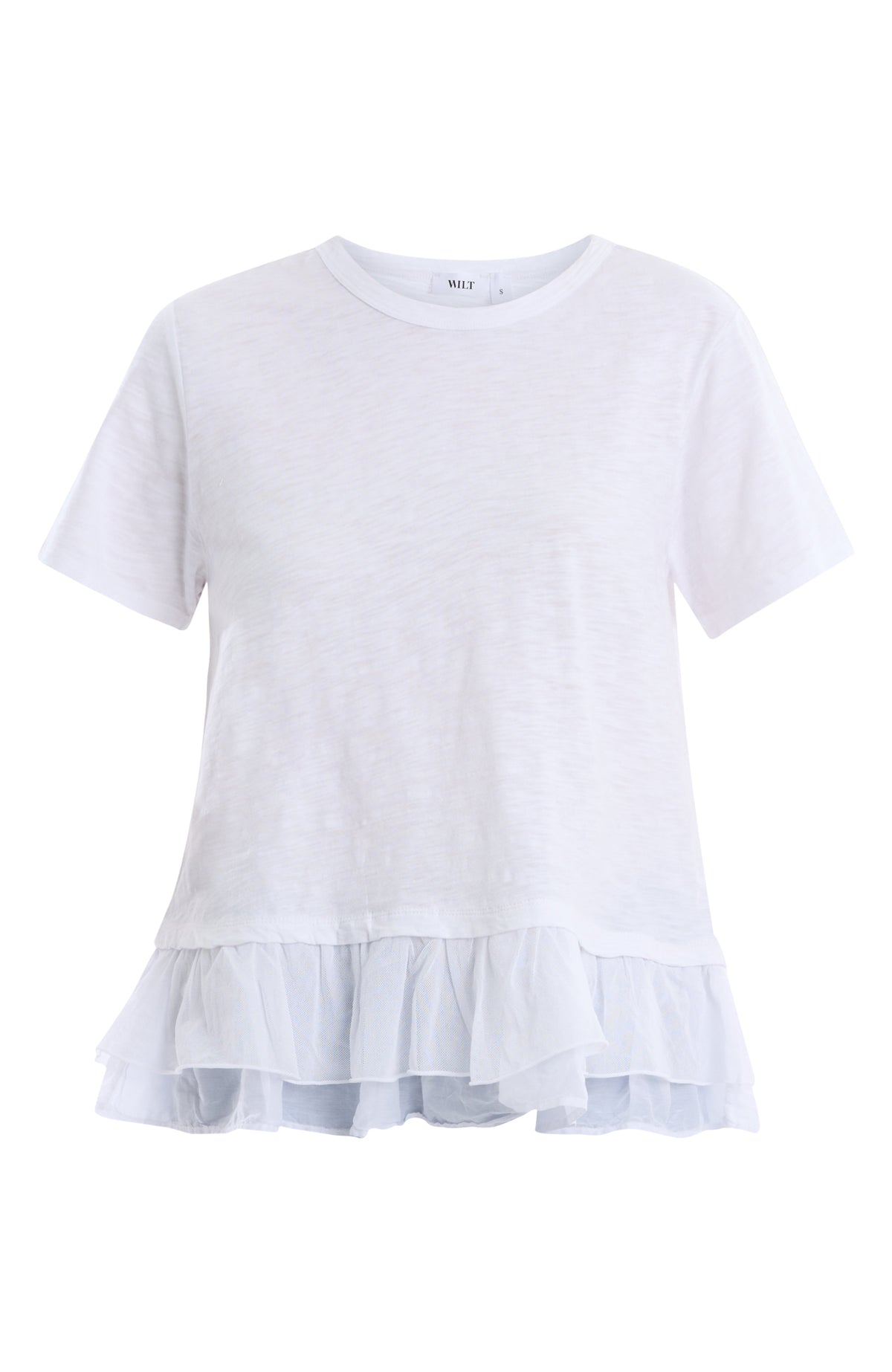 Short sleeve mixed media tee