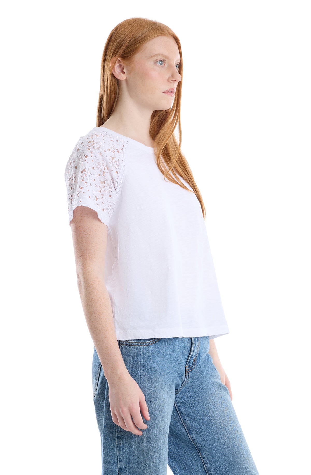 Lace raglan sleeve tee