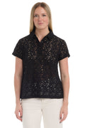 Short sleeve lace polo